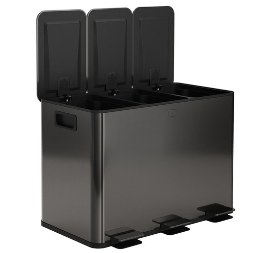 Homcom 3x15ltriple kitchen bin - kitchen,
